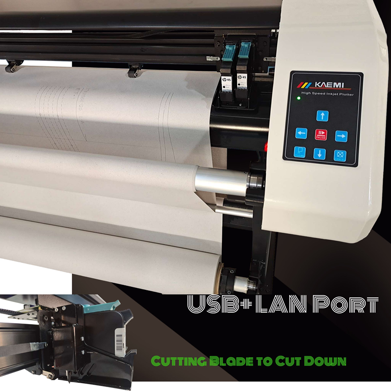Optional Ink Cartridge Type 2 Head 4 Head Inkjet Plotter Paper Pattern Cutting Plotter