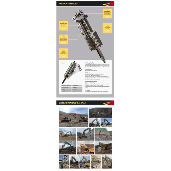 KS200 Top Type Hydraulic Breaker 135mm Chisel Diameter For 18-22 Ton Excavator