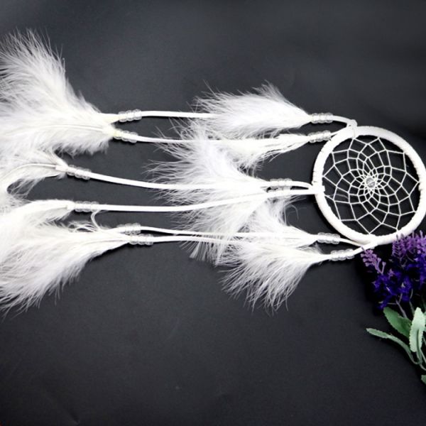 New Dream Catcher with Purple Floral Feather Car Wall Hanging Decor Ornament Crafts