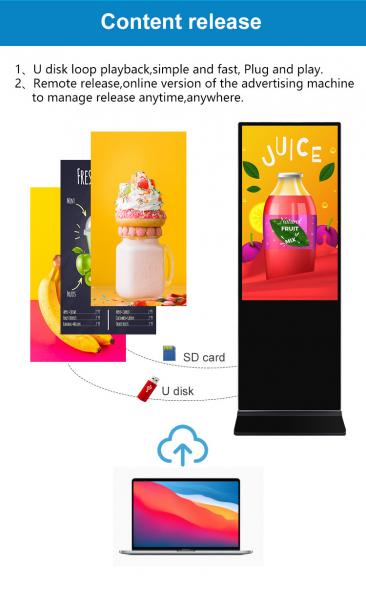 Hot Sale 55 Inch Touch Screen Kiosk Wifi 64G Advertising Display Player