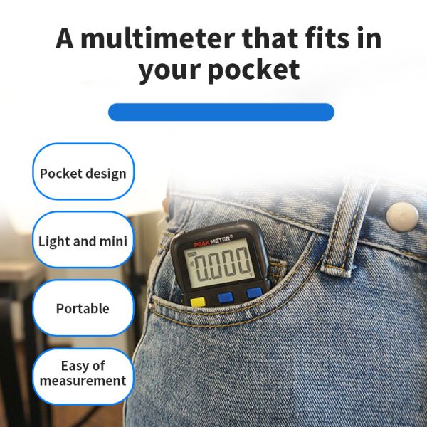 Handheld Portable Digital Multimeter AC DC 600V 400mA Buzzer Continuity Diode Test