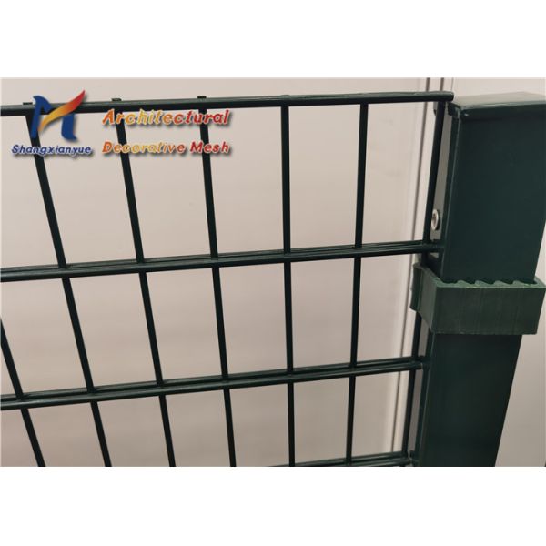 White Metal Wire Mesh Fence 100mm 50mm 868 Twin Wire Mesh Fencing