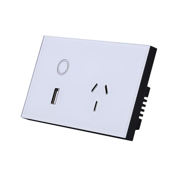 Buy Smart Home Socket SAA Certificate Tuya Phone App Remote Smart Life Wifi Usb Us Inwall Smart Wall Socket With Switch at wholesale prices