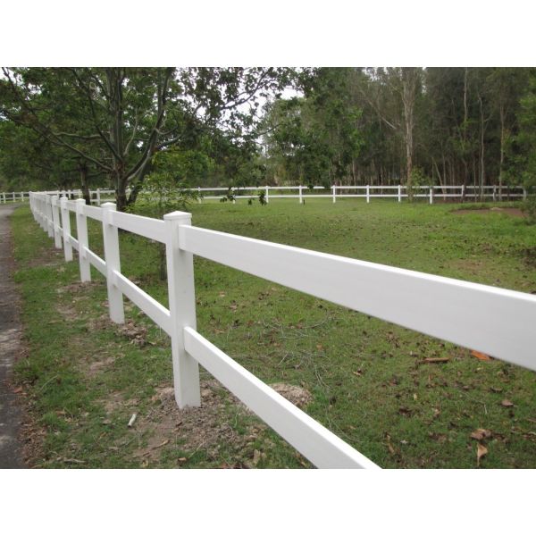 100% PVC 3 Rail White Vinyl Horse Fence safety Vinyl Ranch Rail Fence