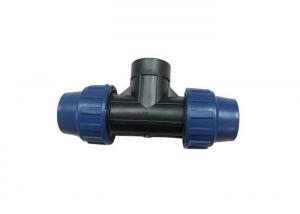 China 32mm Female Thread Tee Fast Joint HDPE Compression Fittings For Water Supplying on sale