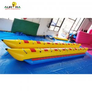 Quality 8 Persons Inflatable Water Toys Yellow Water Sports Flying Fish Banana Boat for sale