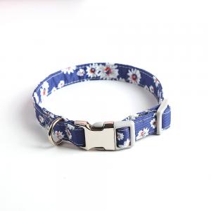 China Floral Pattern Smart Dog Collar Small Medium Large Nylon Red Dog Collar on sale