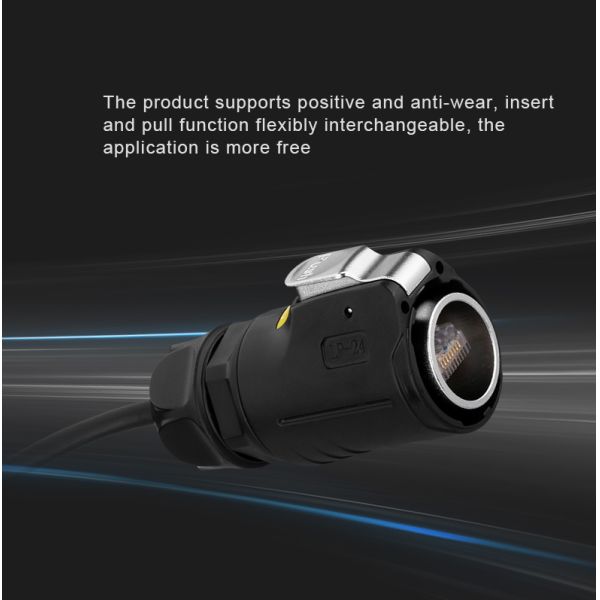 CNLINKO LP24 RJ45 Waterproof Connector LED Display Connector IP68 Waterproof Rj45 Connector