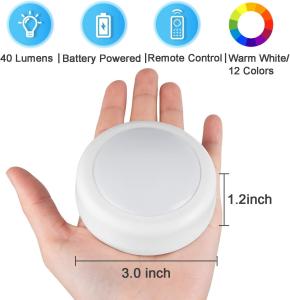 Round White LED Puck Lights With Timer Dimmable Remote Control For Modern Lighting