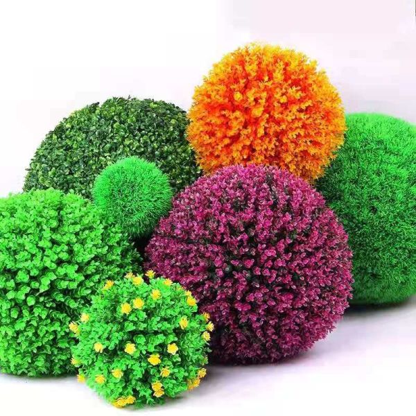 Backyard Boxwood Artificial Plant Balls , Artificial Hanging Flower Balls