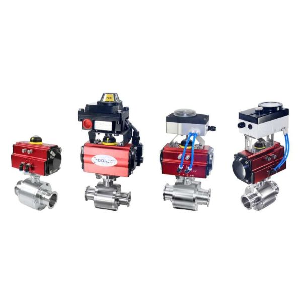 Welded DN100 Aluminum Actuator Sanitary Ball Valve