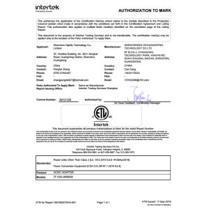 Shenzhen Highfly Technology Co., Limited Certifications