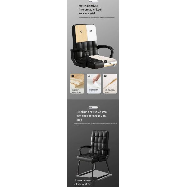 Black Brown PU Leather Office Chair and Lift Swivel Mesh Computer Chair PC Chair for Company