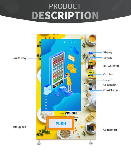 110 / 220V Food Vending Machines , GPRS Remote Beverage Vending Machine