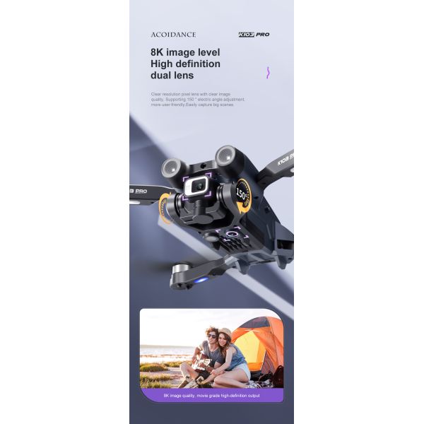 K103 Pro Aerial Drone 8k HD Camera GPS Obstacle Avoidance RC Helicopter FPV Wifi Professional Foldable Quadcopter Toy
