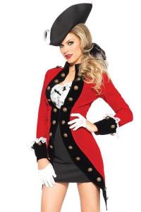 China Military Red Coat Womens Sexy Costumes  Halloween Party Dress on sale