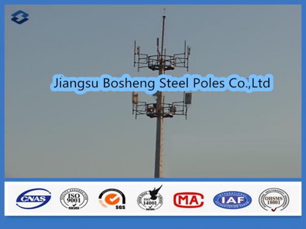 Buy Mobile antenna mast above 95% Penetration rate , steel telegraph poles White Color at wholesale prices