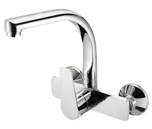 Quality 360° Moveable Brass Kitchen Mixer Faucet Two Hole Wall Mounted for sale