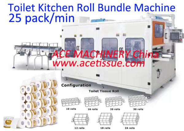 Buy Touch Screen Parameters Setting Fully Automatic Toilet Paper Packing Machine for Multi Rolls and Kitchen Towels at wholesale prices