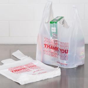 Quality Retail White Plastic Thank You Bags , Custom T Shirt Bags For Grocery for sale