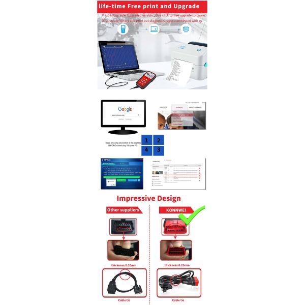 12v Car Scanner Diagnostic Live Data Code Reader Check Engine KW818 Pass CE FCC ROHS
