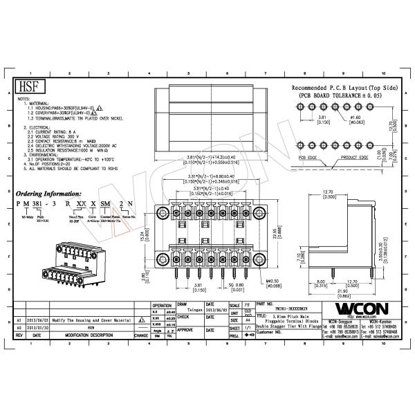 SN Plated Male Terminal Connector , SGS 16-30AWG Electrical Block Connectors