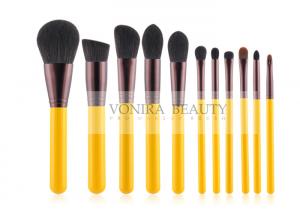 Quality Yellow Handle Stylish Makeup Brush Collection Kit For Basic Daily Application for sale