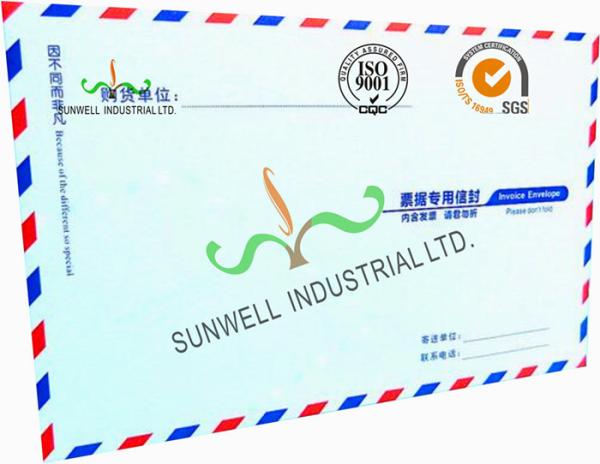Buy Offset Paper Custom Printed Business Return Envelopes With Multi Color Edge at wholesale prices