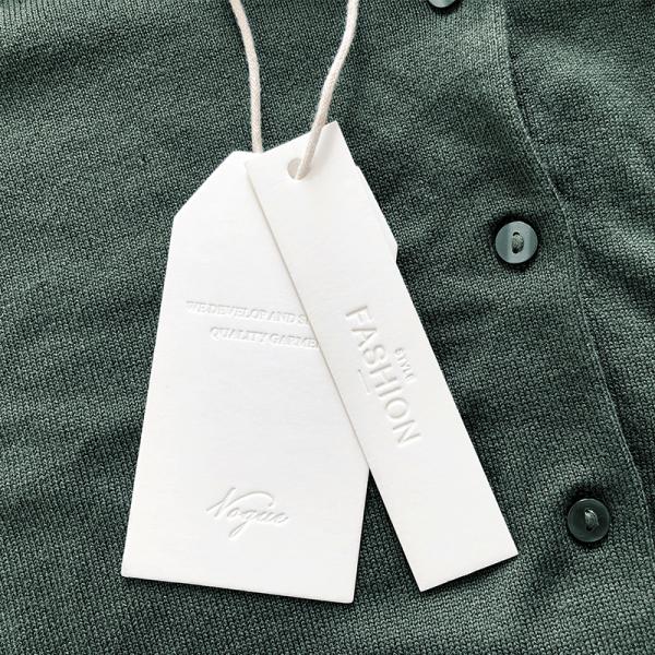 Personalize Design Custom Logo Paper Clothing Garment Hanging String Paper Hang Tag