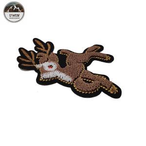 China Fawn Animal 3D Embroidery Patches For Garment /  Bags / Hats Decoration on sale