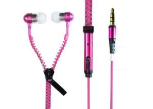 Colorful Custom Printed Earbuds With Zipper Cord Android / IOS Supporting