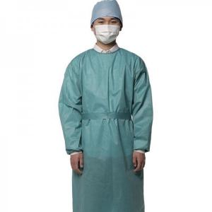 Quality FDA ISO13485 Green Medical Surgical Gown Reinforced Disposable Doctor Gown for sale