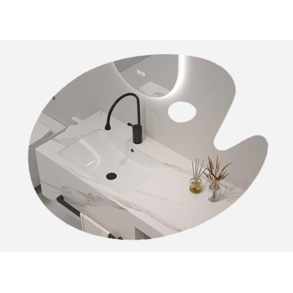 Modern Simple Design Bathroom Toilet Vanity with Single Sink Mirror Cabinet in White Color