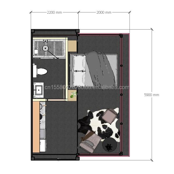Wave Sandwich Panel 20ft Container Coffee House for Modern Design Style in Eu Expansion Garden Hotel