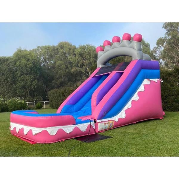 8.4x3.6x6m Custom Jumper Bouncy Kids Pink Princess Inflatable Water Slides For Party