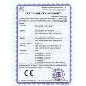 SUNSHINE RFID Technology Co.,Limited Certifications