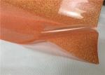 Eco - Friendly Orange Glitter Heat Transfer Vinyl With Clear Thick Adhesive Base