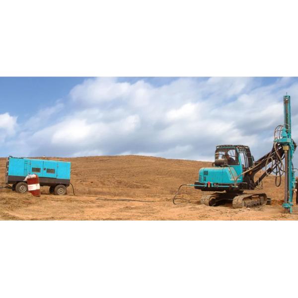 Blasthole Rock Drill Rig , Top Hammer Drilling Rig Crawler Type For Blasting