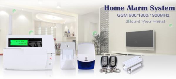 Buy LCD Display Touch Keypad GSM SMS Home Alarm System with 30 wireless zone at wholesale prices