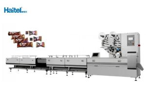 Quality Full Automatic Chocolate Horizontal Flow Pack Machine Preset Parameters for sale
