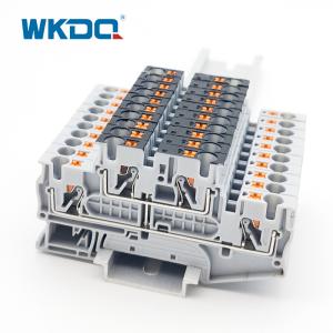 Quality JPTTB 4 - PV Din Rail Feed Through Terminal Block 2 Level With Equipotential Bonder for sale