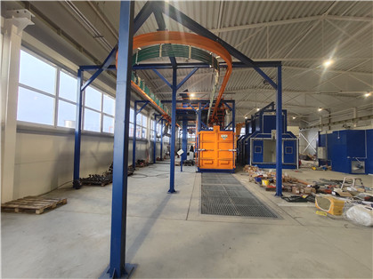 Surface Treatment Catenary Shot Blasting Machine 7 Blastwheels