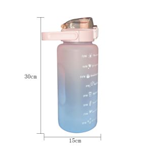 Quality Unisex Sports Silicone Water Bottle Customized Logo 2000ml Water Bottle With Straw for sale
