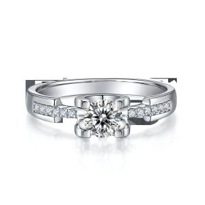 China White Moissanite Minimalist Custom Sytle Cz Wedding Ring For Women on sale