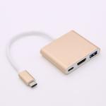 Multi - Function Type - C To VGA Converter , Vga + HUB + PD Three - In - One