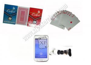 China India Cocrtaie Black / Red Playing Paper Side Marked Magic Cards for Poker Analyzer on sale