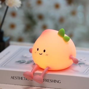 Quality Holiday Gift Timed Sleep Relaxing Atmosphere Peach Silicone Night Lightpat Light for sale