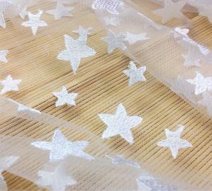 China Pentagram Qmilch  embroidered Lace Fabric , star lace fabric,Cotton Lace, Polyester Lace Fabric on sale