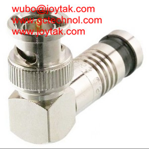 BNC Coaxial Connector BNC Compression Type Right Angle 75ohm for RG6 Coax Cable 