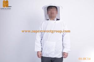 China Cheaper Pirce White Beekeeping Suit BeeKeeper jacket with zipper+ Veil Hood on sale